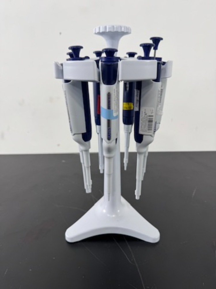 Image of Rainin Pipet-Lite XLS Single Channel Pipettes w/Stand - Quantity 7